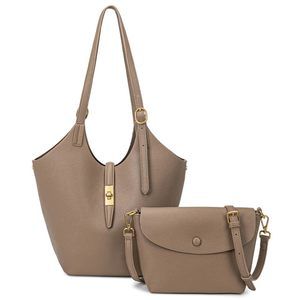 2 Pcs Slouchy Bucket Bag Trendy Pu Leather Hobo Bags Underarm Shoulder :]